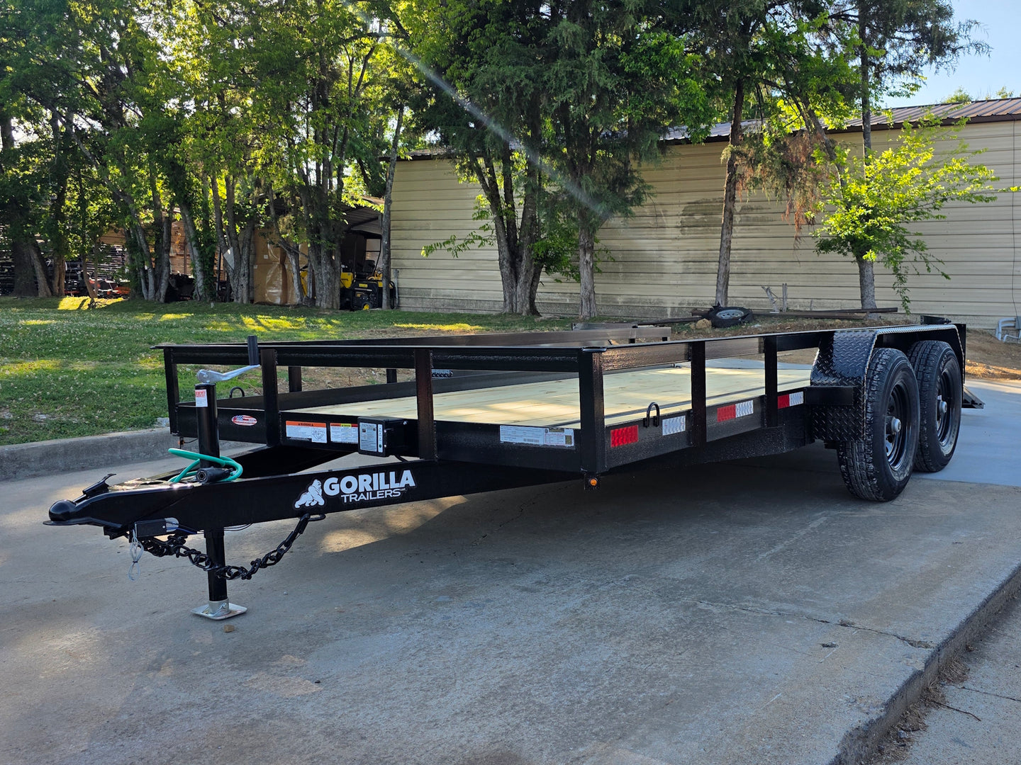 7' X 14' Straight Deck Heavy Duty Utility Trailer (2) 5,200lb Axles 10K GVWR Down front right angle picture 