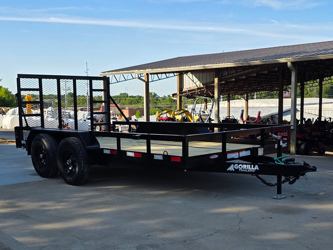 7' X 14' Straight Deck Heavy Duty Utility Trailer (2) 5,200lb Axles 10K GVWR Front left angle picture 