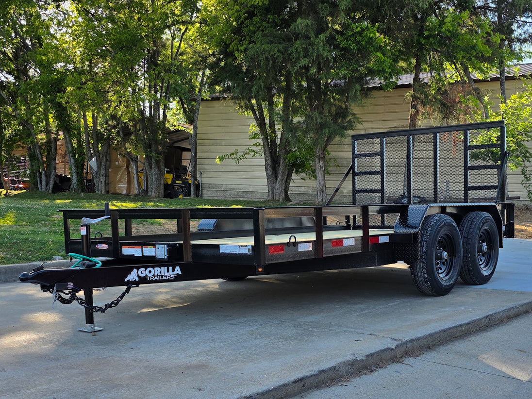 7' X 14' Straight Deck Heavy Duty Utility Trailer (2) 5,200lb Axles 10K GVWR Front right angle picture 