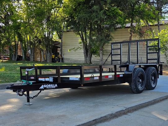 7' X 14' Straight Deck Heavy Duty Utility Trailer (2) 5,200lb Axles 10K GVWR Front right angle picture 