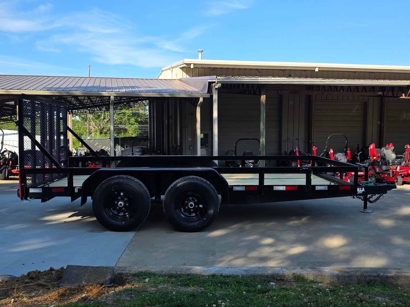7' X 14' Straight Deck Heavy Duty Utility Trailer (2) 5,200lb Axles 10K GVWR Left side picture 