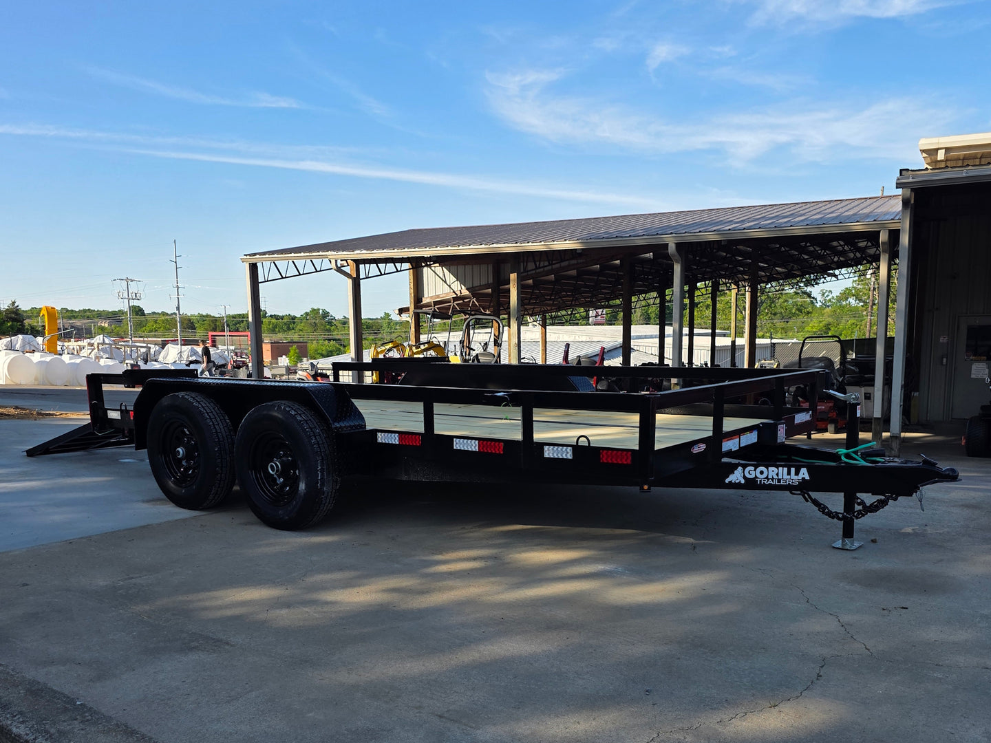 7' X 14' Straight Deck Heavy Duty Utility Trailer (2) 5,200lb Axles 10K GVWR Open front left angle picture 