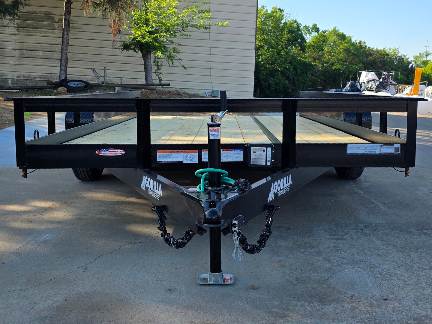 7' X 14' Straight Deck Heavy Duty Utility Trailer (2) 5,200lb Axles 10K GVWR Open front side picture 