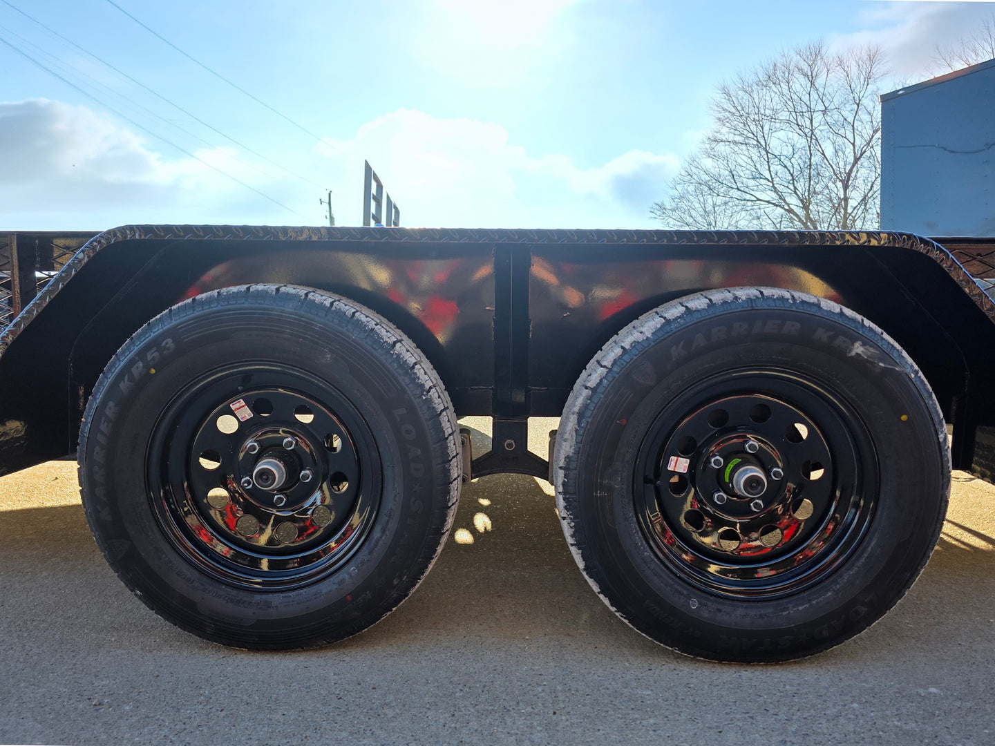 7 X 14 Straight Deck Utility Trailer With 12" Mesh Sides (2) 3,500lb Axles axle view picture 