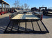 7 X 14 Straight Deck Utility Trailer With 12" Mesh Sides (2) 3,500lb Axles back right view picture with ramp down 
