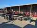 7 X 14 Straight Deck Utility Trailer With 12" Mesh Sides (2) 3,500lb Axles front left angled view picture with ramp down 