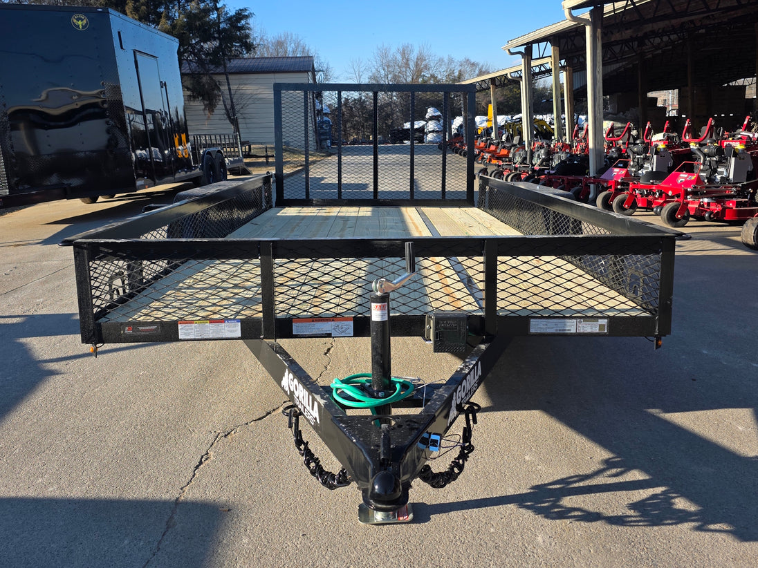 7 X 14 Straight Deck Utility Trailer With 12" Mesh Sides (2) 3,500lb Axles front view picture 