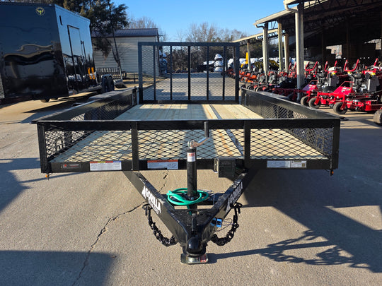 7 X 14 Straight Deck Utility Trailer With 12" Mesh Sides (2) 3,500lb Axles front view picture 