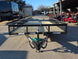 7 X 14 Straight Deck Utility Trailer With 12" Mesh Sides (2) 3,500lb Axles front view picture with ramp down 
