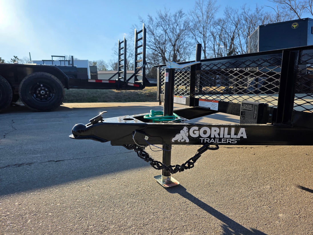 7 X 14 Straight Deck Utility Trailer With 12" Mesh Sides (2) 3,500lb Axles jack and chain view picture 