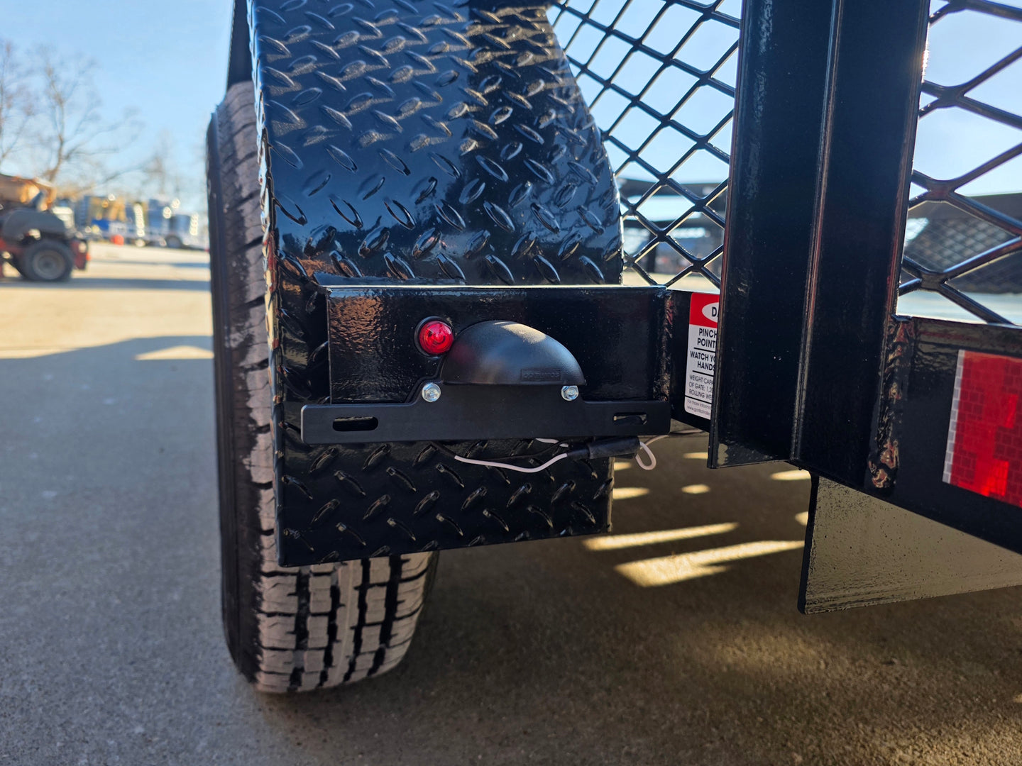 7 X 14 Straight Deck Utility Trailer With 12" Mesh Sides (2) 3,500lb Axles license plate view picture 