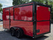 7' X 16' Concession Trailer Victory Red BBQ Event and Catering Back left angle picture 