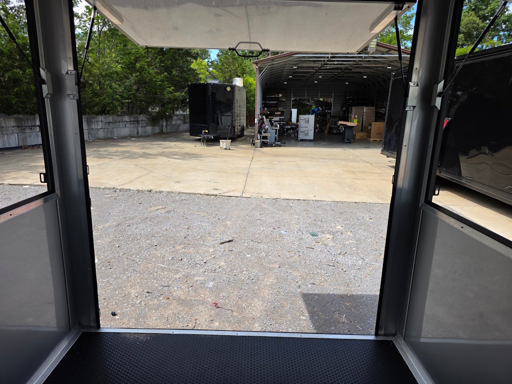 7' X 16' Concession Trailer Victory Red BBQ Event and Catering Front Porch picture 