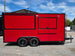 7' X 16' Concession Trailer Victory Red BBQ Event and Catering Left side picture 