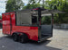 7' X 16' Concession Trailer Victory Red BBQ Event and Catering Back left angle picture 