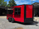 7' X 16' Concession Trailer Victory Red BBQ Event and Catering Front left angle picture 