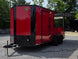 7' X 16' Concession Trailer Victory Red BBQ Event and Catering Front right angle picture