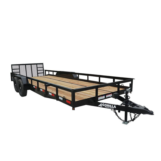 7x20 Heavy Duty Dovetail Utility Trailer (2) 5,200lb Axles with Brakes 10k GVWR - SLE Equipment - 1