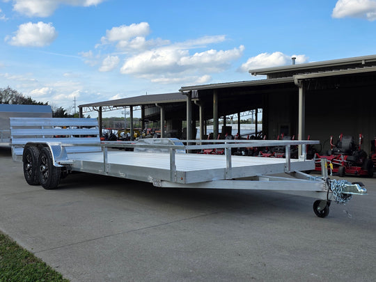 7' x 20' Aluminum Tandem Axle Utility Trailer Front left angle picture 