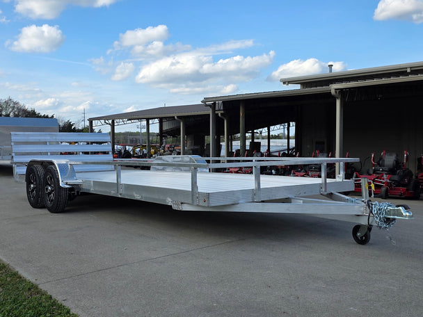 7' x 20' Aluminum Tandem Axle Utility Trailer Front left angle picture 