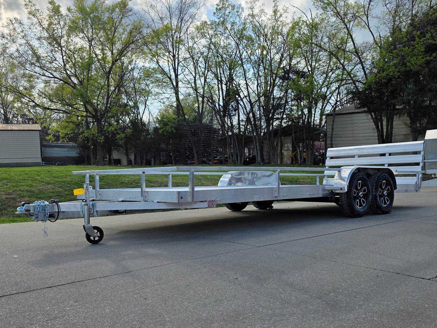 7' x 20' Aluminum Tandem Axle Utility Trailer Front right angle picture 