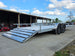 7' x 20' Aluminum Tandem Axle Utility Trailer Open back right angle picture 