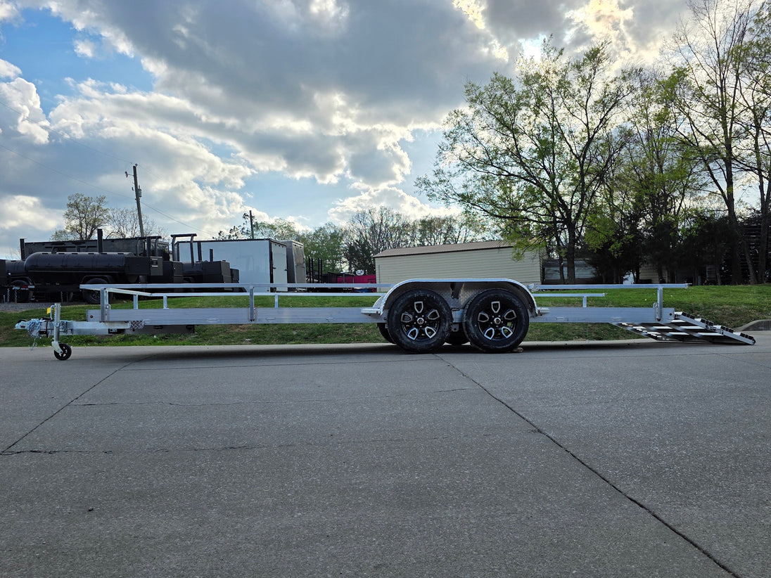 7' x 20' Aluminum Tandem Axle Utility Trailer Open right-side picture 