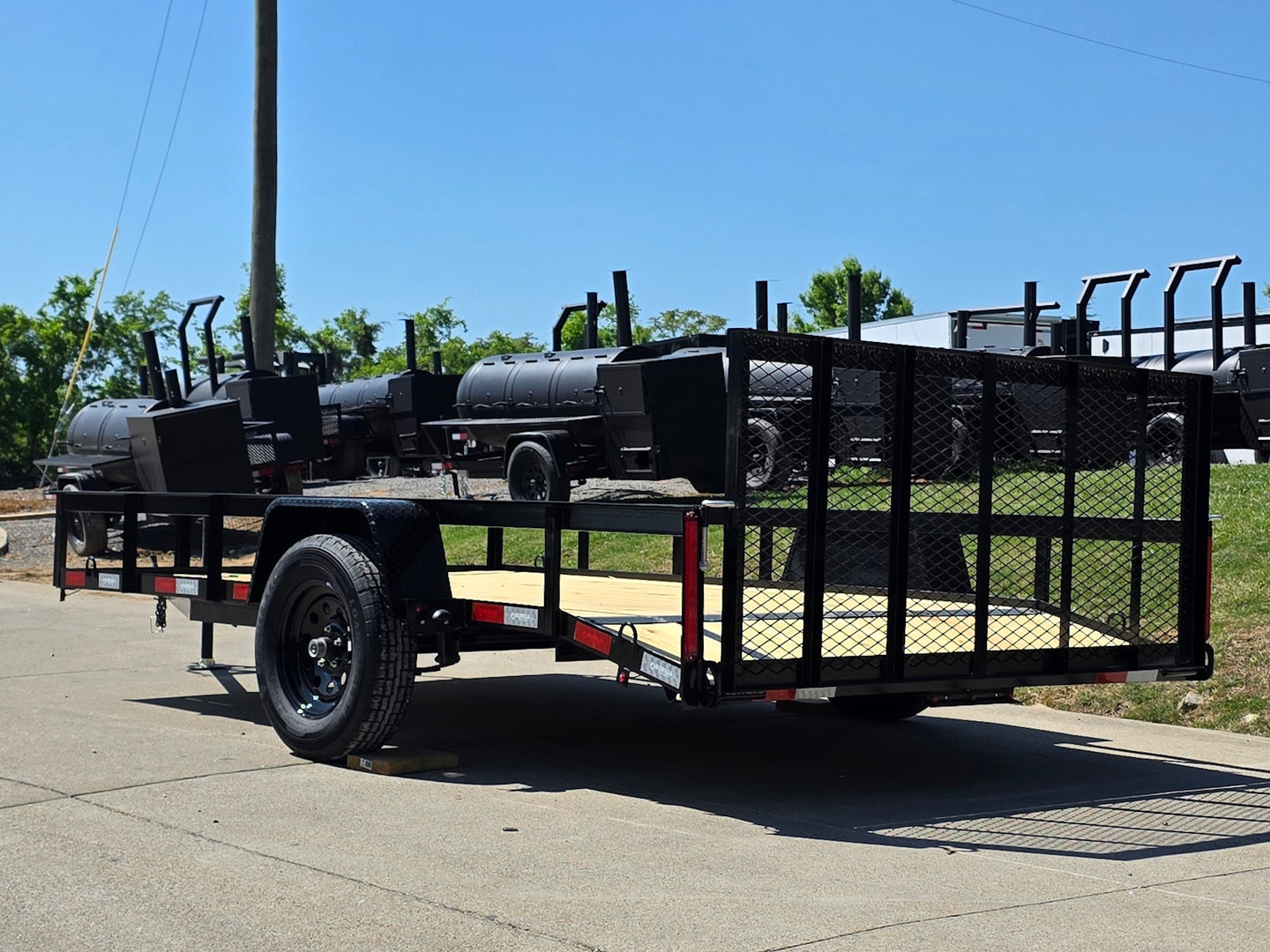 7x12 Dovetail Utility Trailer 3,500lb Axle Back left angle picture 