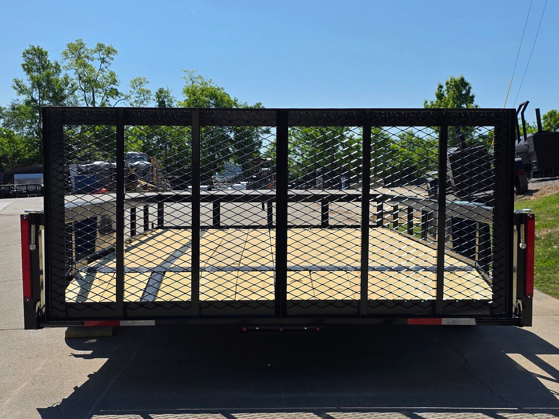 7x12 Dovetail Utility Trailer 3,500lb Axle Back side picture 