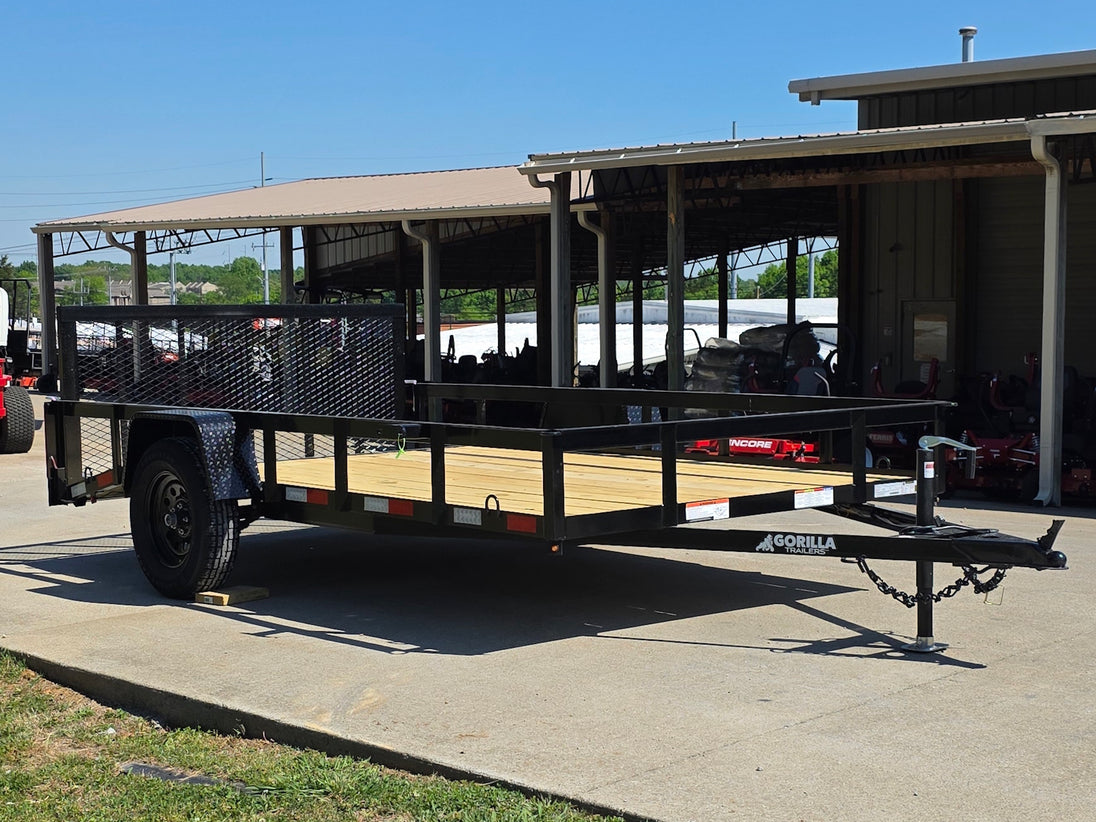 7x12 Dovetail Utility Trailer 3,500lb Axle Front left angle picture 