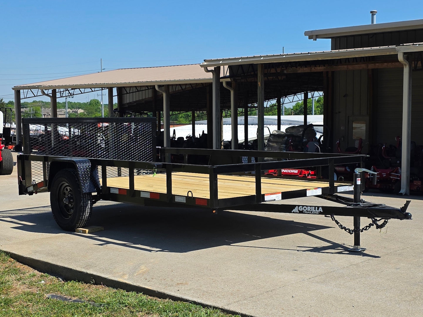 7x12 Dovetail Utility Trailer 3,500lb Axle Front left angle picture 