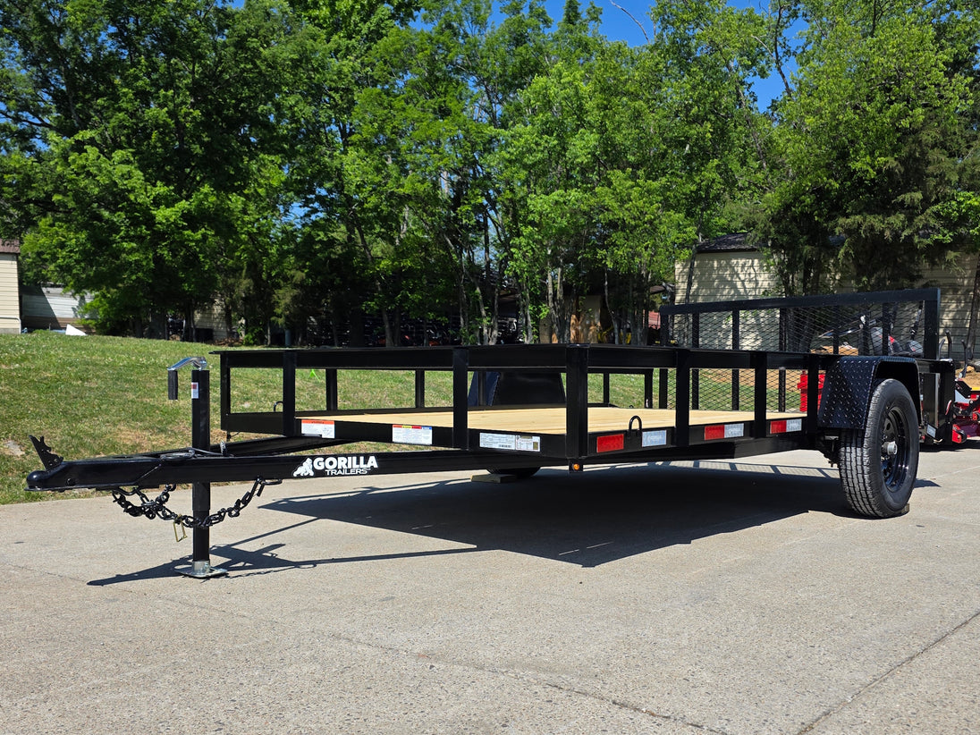 7x12 Dovetail Utility Trailer 3,500lb Axle Front right angle picture 