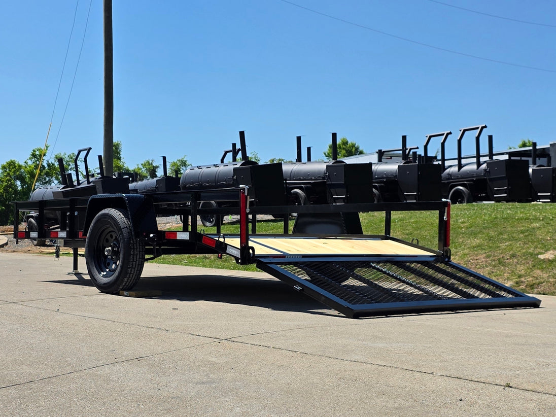 7x12 Dovetail Utility Trailer 3,500lb Axle Open left angle picture 