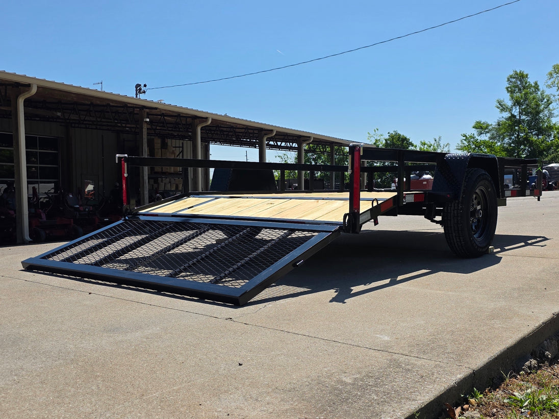 7x12 Dovetail Utility Trailer 3,500lb Axle Open right-angle picture