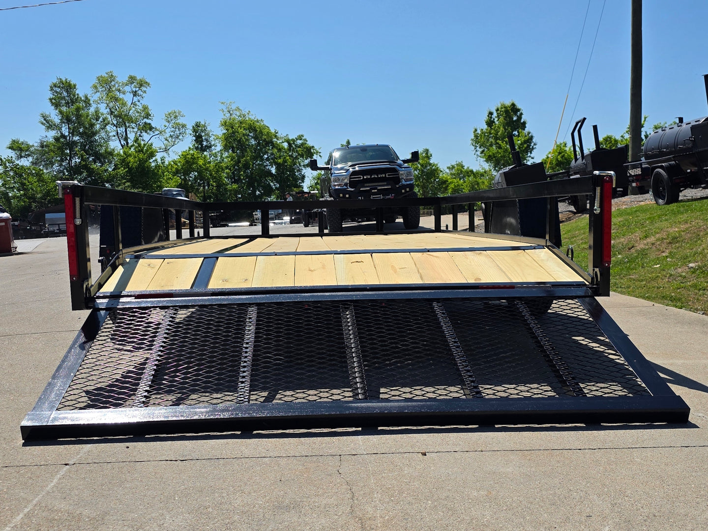 7x12 Dovetail Utility Trailer 3,500lb Axle Open back side picture 