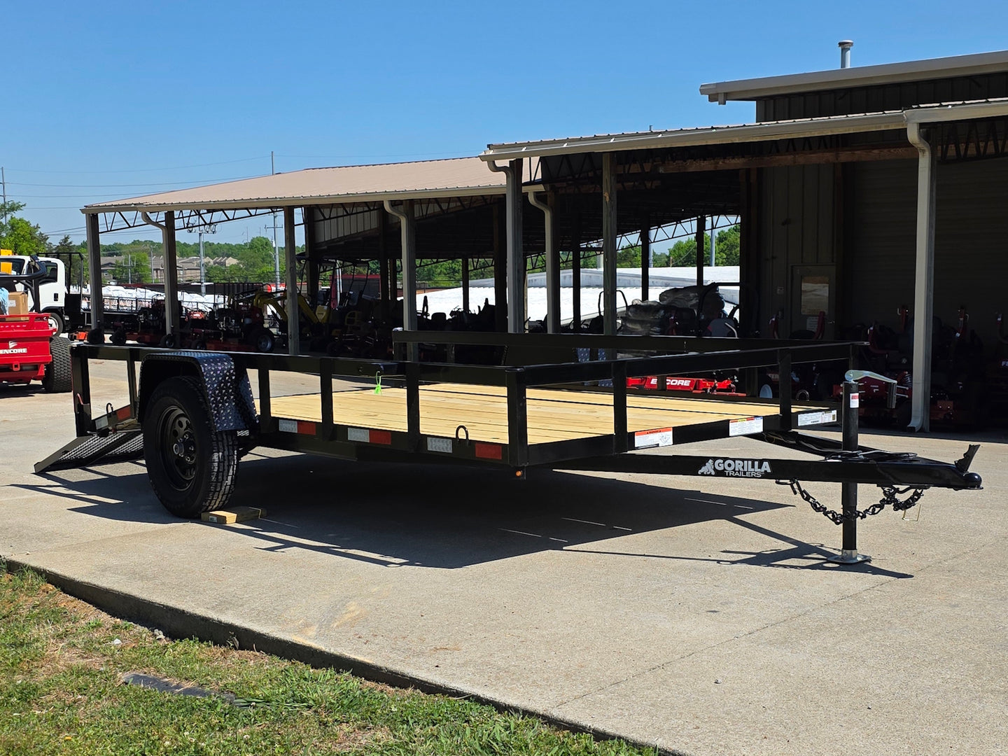 7x12 Dovetail Utility Trailer 3,500lb Axle Open left angle picture 