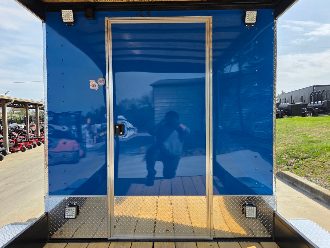 7x14 Enclosed Hybrid 2-3500lb axles Entry door picture 