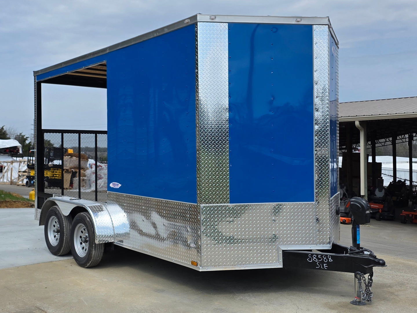 7x14 Enclosed Hybrid 2-3500lb axles Front left angle picture 