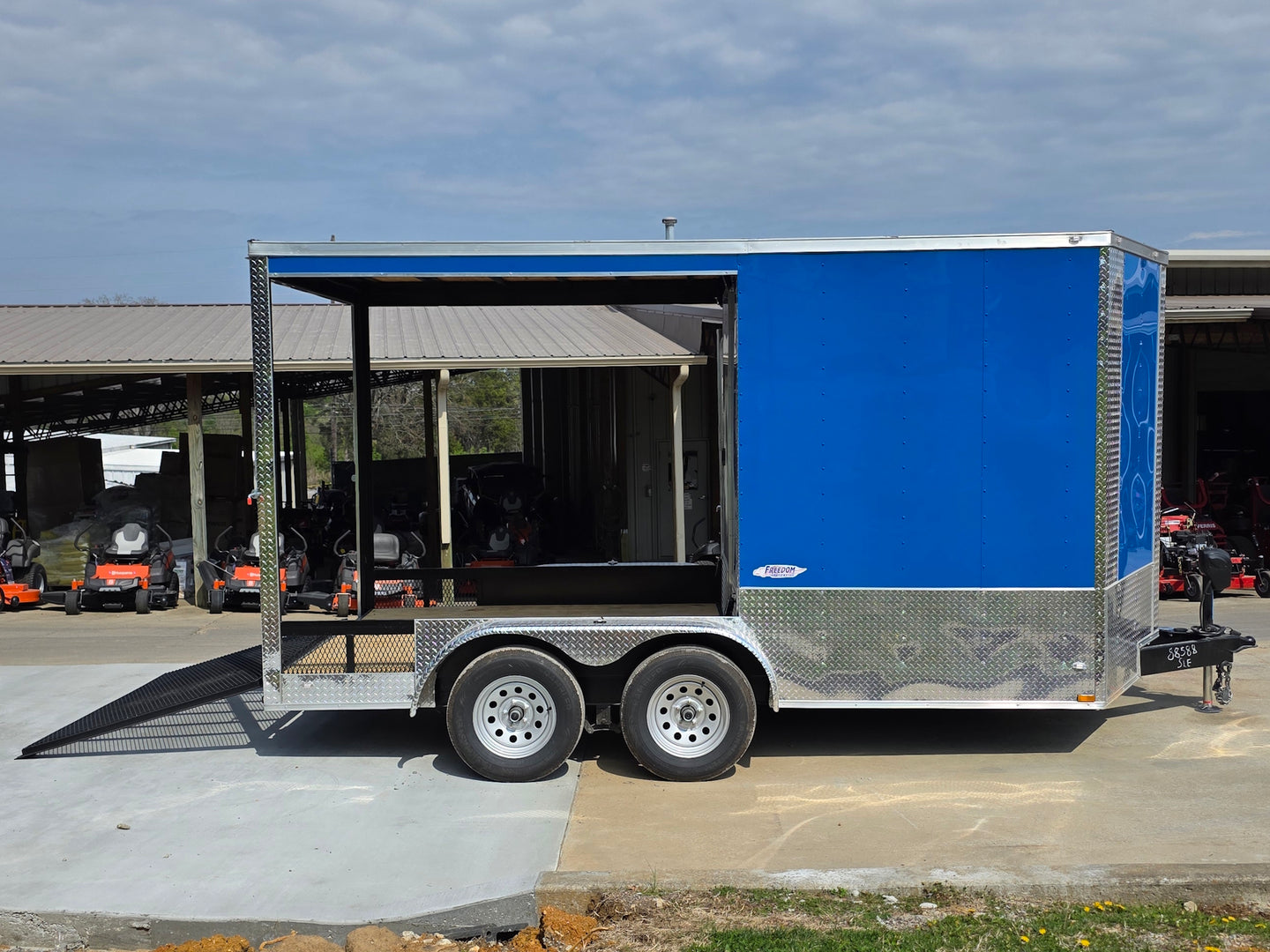 7x14 Enclosed Hybrid 2-3500lb axles Open Left side picture 