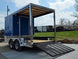 7x14 Enclosed Hybrid 2-3500lb axles Open left angle picture 