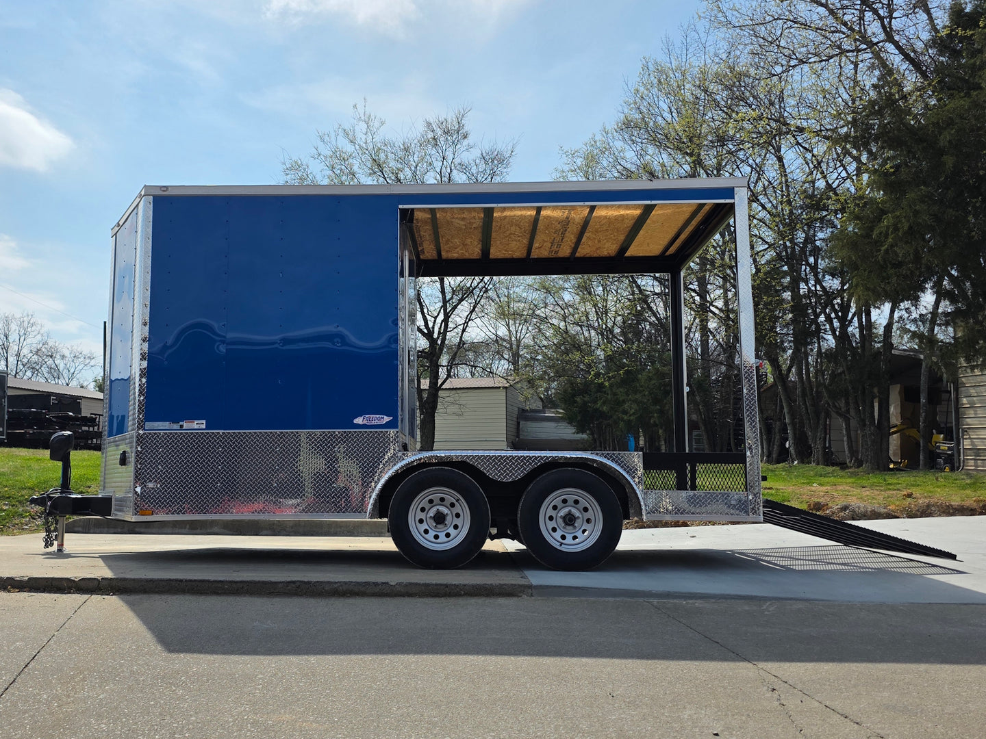 7x14 Enclosed Hybrid 2-3500lb axles Open right side picture 