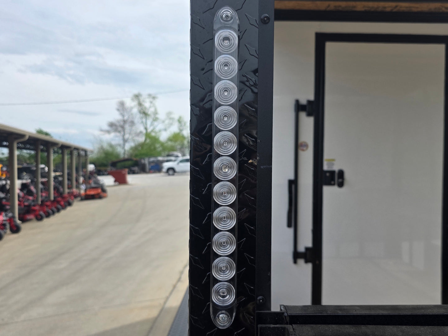 7x14 White Custom Enclosed Trailer with 6' Gate Brake light picture 