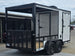 7x14 White Custom Enclosed Trailer with 6' Gate Back right angle picture 