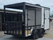 7x14 White Custom Enclosed Trailer with 6' Gate Back right angle picture 
