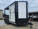7x14 White Custom Enclosed Trailer with 6' Gate Front left angle picture 