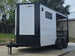 7x14 White Custom Enclosed Trailer with 6' Gate Front right angle picture 