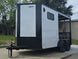 7x14 White Custom Enclosed Trailer with 6' Gate Front right angle picture 