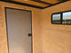 7x14 White Custom Enclosed Trailer with 6' Gate Interior front left angle picture 
