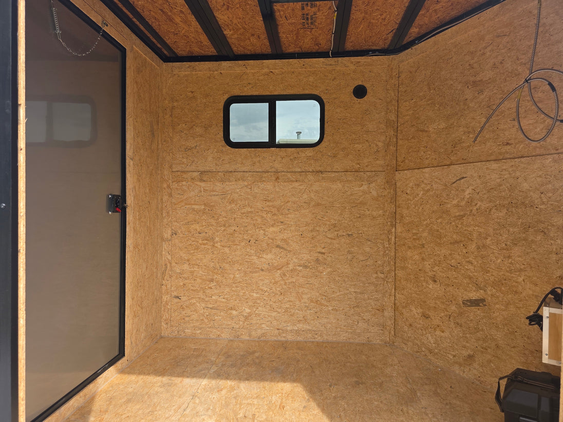 7x14 White Custom Enclosed Trailer with 6' Gate Interior picture 