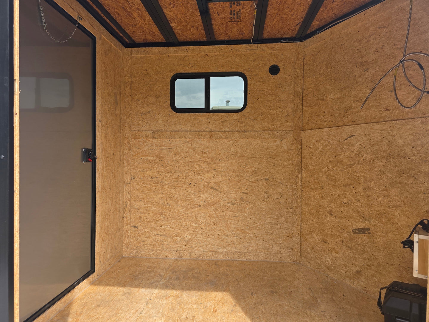 7x14 White Custom Enclosed Trailer with 6' Gate Interior picture 